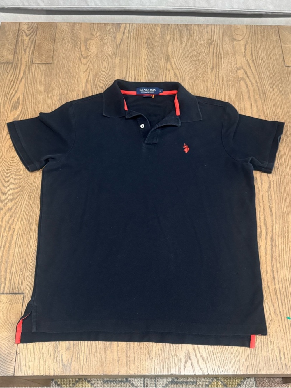 U.S. Polo Assn Blue Polo Shirt Classic Preppy Short Sleeve Large STYLE# 11879929
